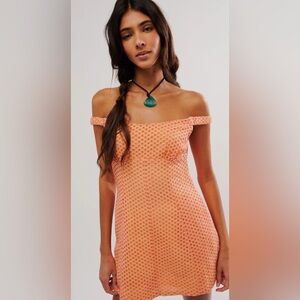 Free People Berry Kiss Mini Dress in Peach